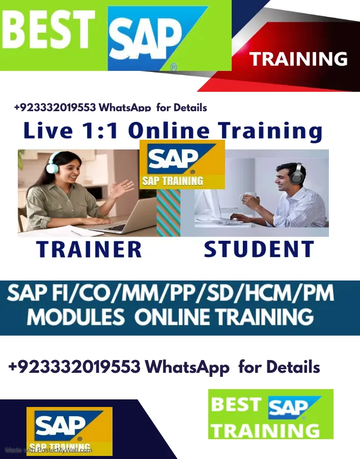 SAP S4 HANA SAP ECC TRAINING SAP FICO MM PP SD HCM MODULES TRAINING ONLINE SAP TRAINING